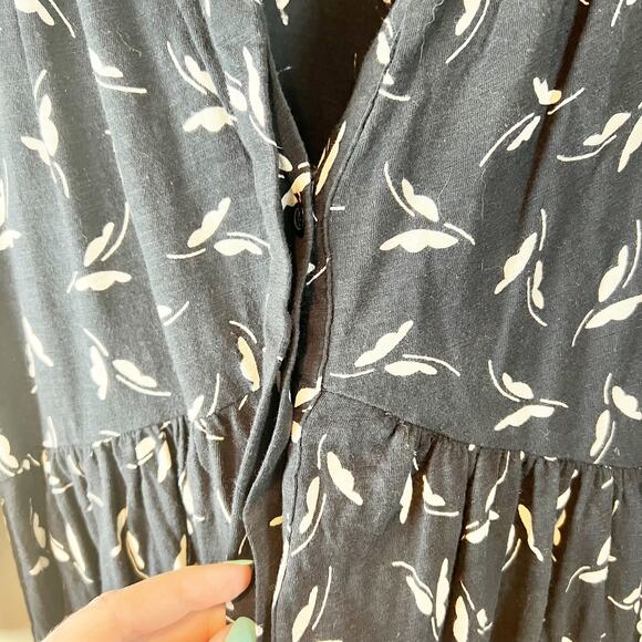 Anthropologie Maeve Butterfly Baby Doll Tunic y2k style Black White XS - Picture 6 of 10
